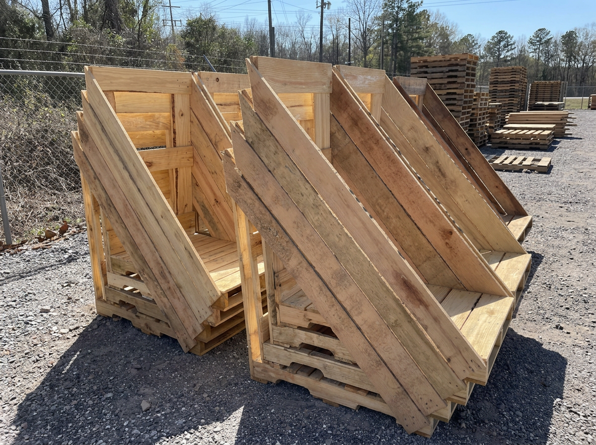 Custom wood supports for an industrial shipment